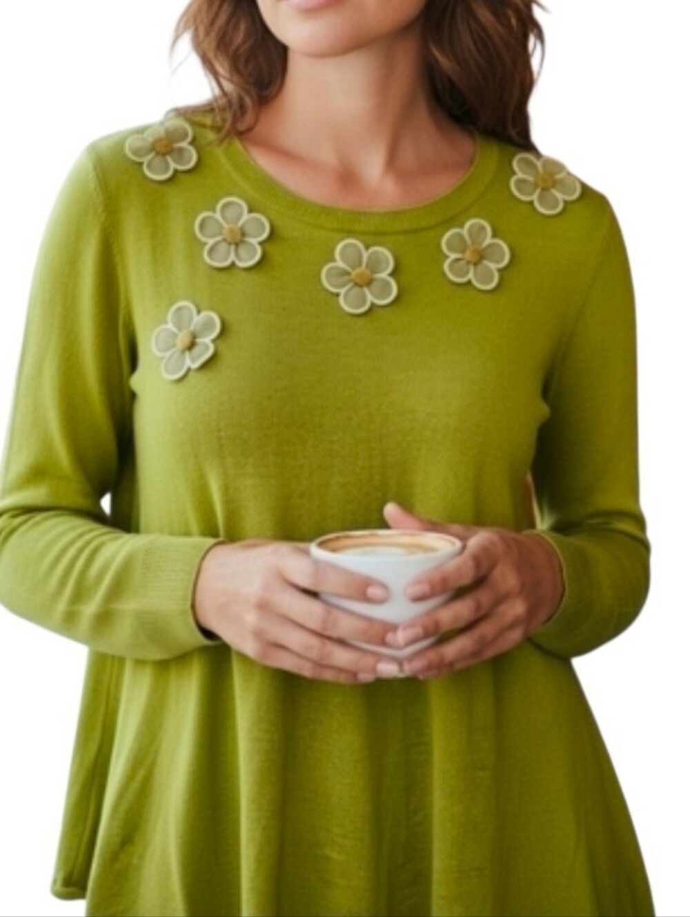 Red Valentino Kelly  Green Daisy   Floral Size Large
